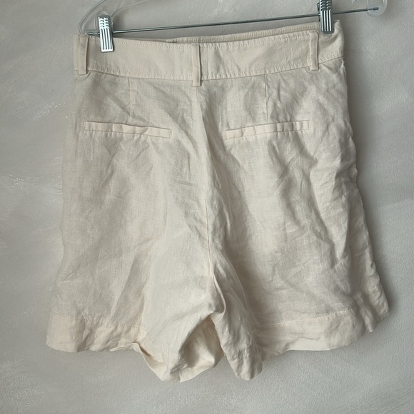 Everlane The Linen Way High Drape Shorts cream white ecru size 6 small - Picture 6 of 10